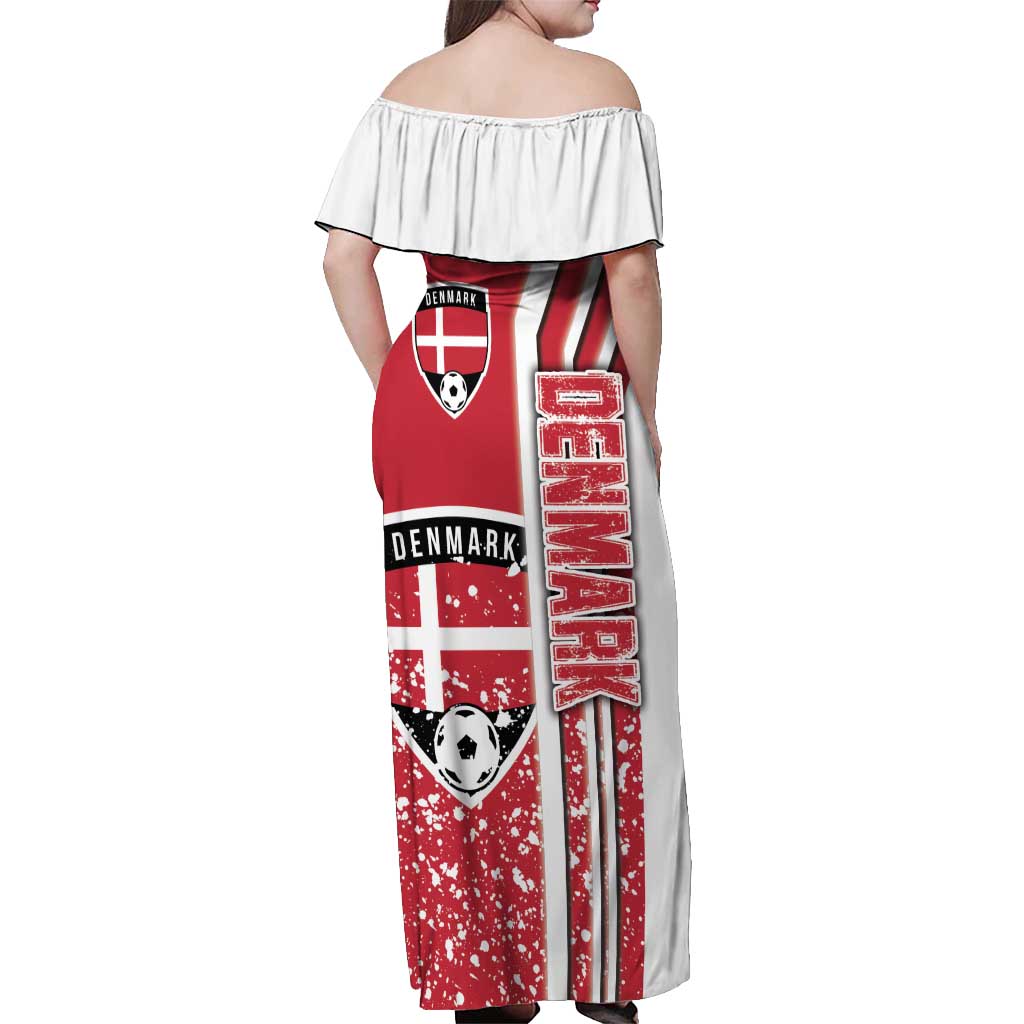 Denmark Football Off Shoulder Maxi Dress Danish Dynamite Soccer - Road To Champion - Wonder Print Shop