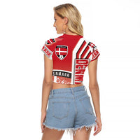 Denmark Football Raglan Cropped T Shirt Danish Dynamite Soccer - Road To Champion - Wonder Print Shop