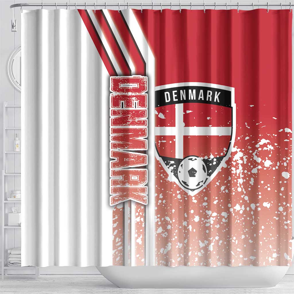 Denmark Football Shower Curtain Danish Dynamite Soccer - Road To Champion - Wonder Print Shop