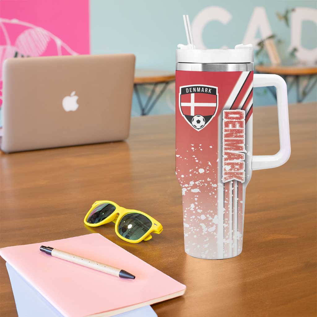 Denmark Football Tumbler With Handle Danish Dynamite Soccer - Road To Champion - Wonder Print Shop