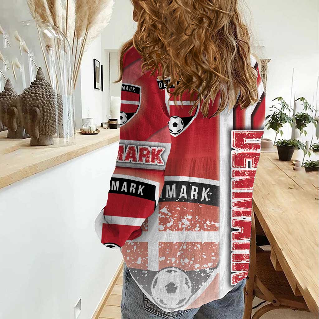 Denmark Football Women Casual Shirt Danish Dynamite Soccer - Road To Champion - Wonder Print Shop