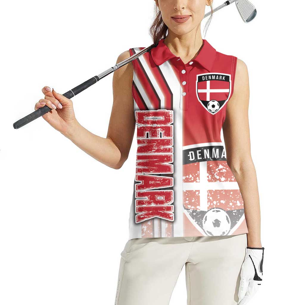 Denmark Football Women Sleeveless Polo Shirt Danish Dynamite Soccer - Road To Champion - Wonder Print Shop