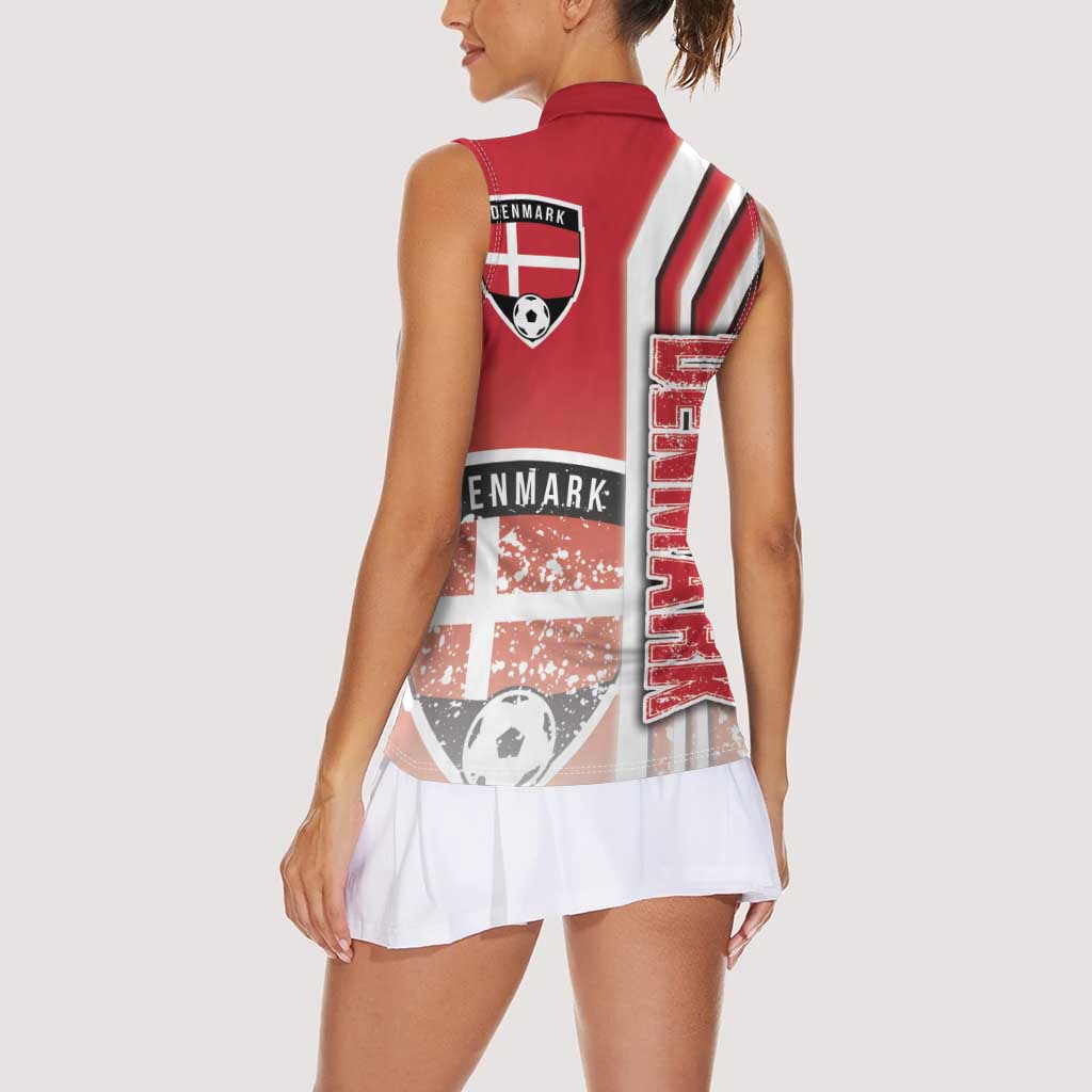 Denmark Football Women Sleeveless Polo Shirt Danish Dynamite Soccer - Road To Champion - Wonder Print Shop
