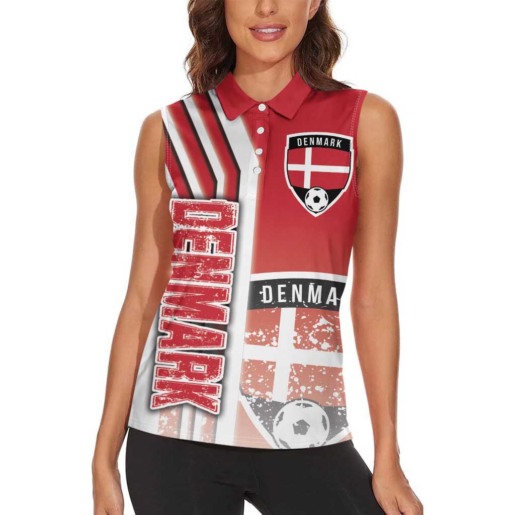 Denmark Football Women Sleeveless Polo Shirt Danish Dynamite Soccer - Road To Champion - Wonder Print Shop