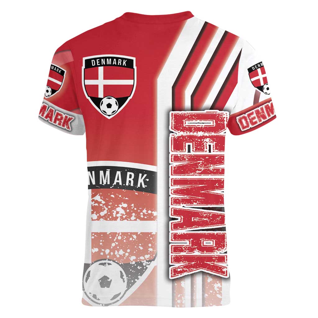 Denmark Football Women V-Neck T-Shirt Danish Dynamite Soccer - Road To Champion - Wonder Print Shop