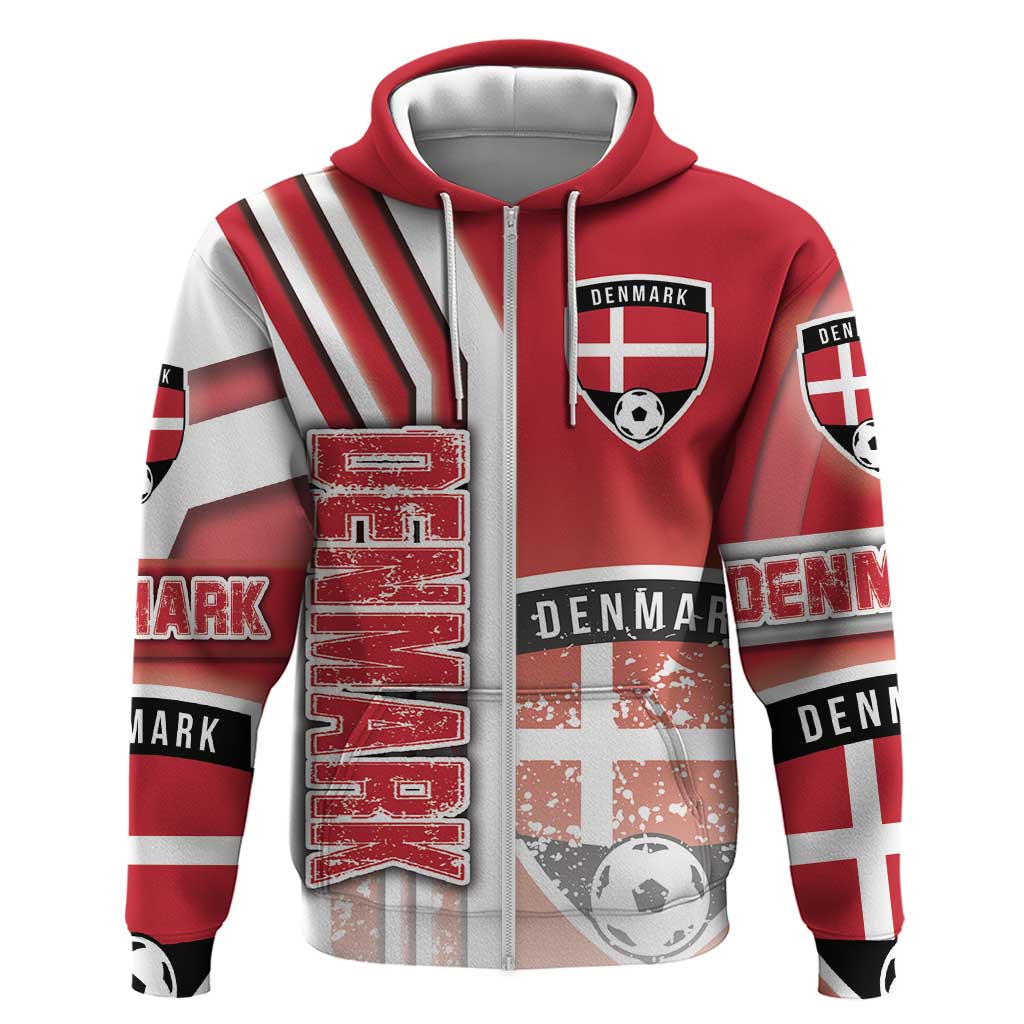 Denmark Football Zip Hoodie Danish Dynamite Soccer - Road To Champion - Wonder Print Shop