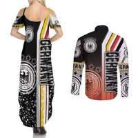 Germany Football Couples Matching Summer Maxi Dress and Long Sleeve Button Shirt Die Mannschaft Soccer - Road To Champion