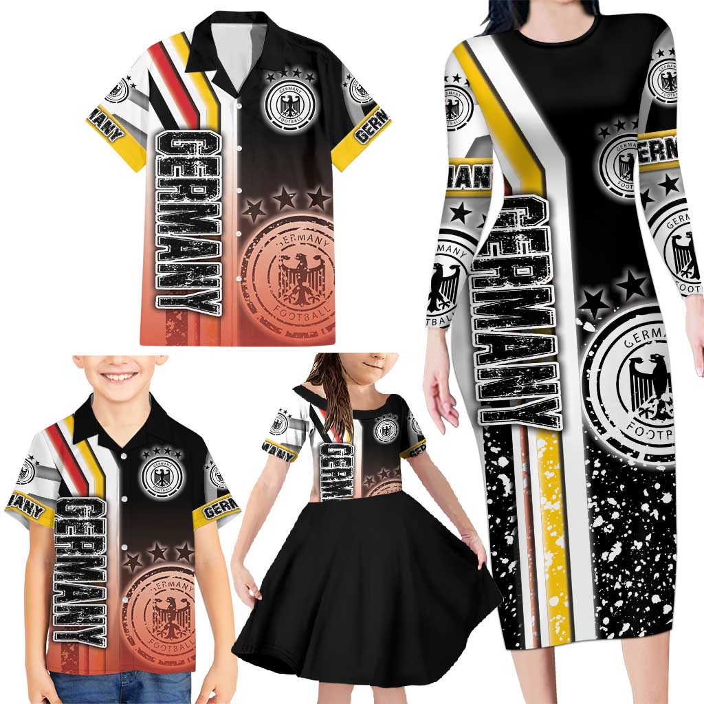 Germany Football Family Matching Long Sleeve Bodycon Dress and Hawaiian Shirt Die Mannschaft Soccer - Road To Champion - Wonder Print Shop