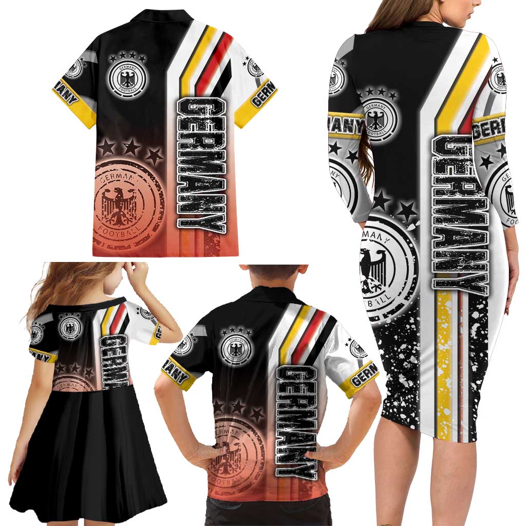 Germany Football Family Matching Long Sleeve Bodycon Dress and Hawaiian Shirt Die Mannschaft Soccer - Road To Champion - Wonder Print Shop