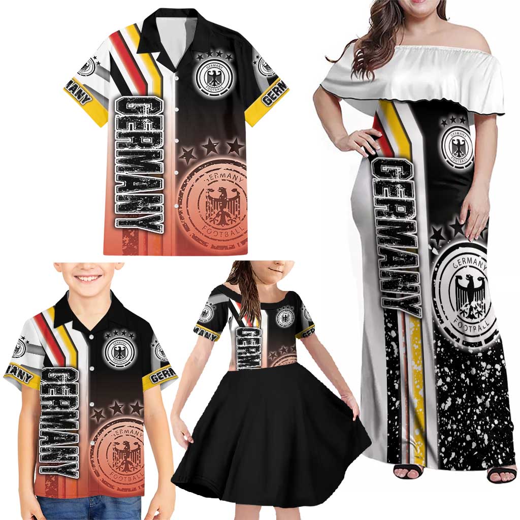 Germany Football Family Matching Off Shoulder Maxi Dress and Hawaiian Shirt Die Mannschaft Soccer - Road To Champion - Wonder Print Shop