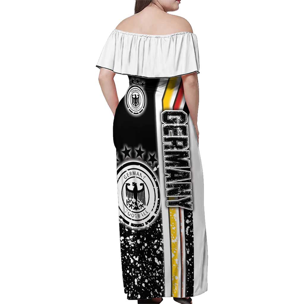 Germany Football Family Matching Off Shoulder Maxi Dress and Hawaiian Shirt Die Mannschaft Soccer - Road To Champion - Wonder Print Shop