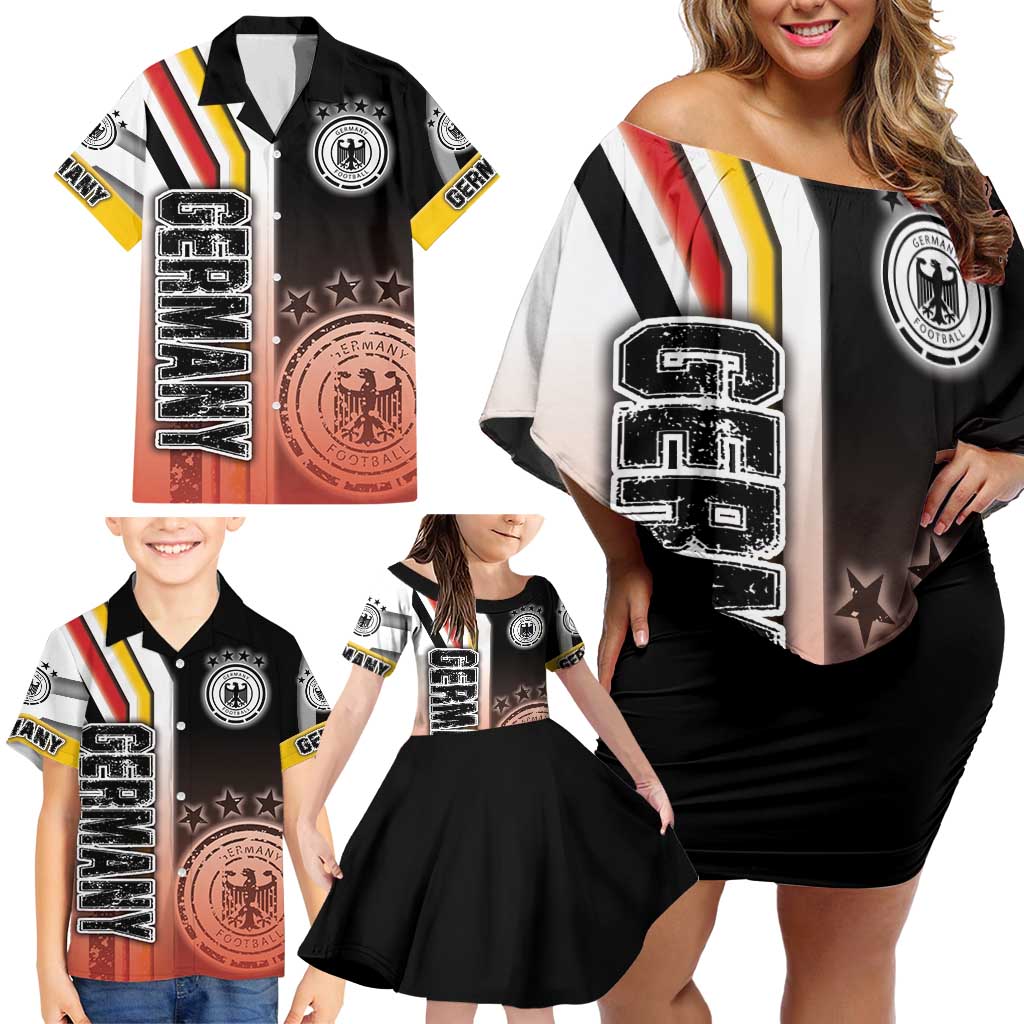 Germany Football Family Matching Off Shoulder Short Dress and Hawaiian Shirt Die Mannschaft Soccer - Road To Champion - Wonder Print Shop