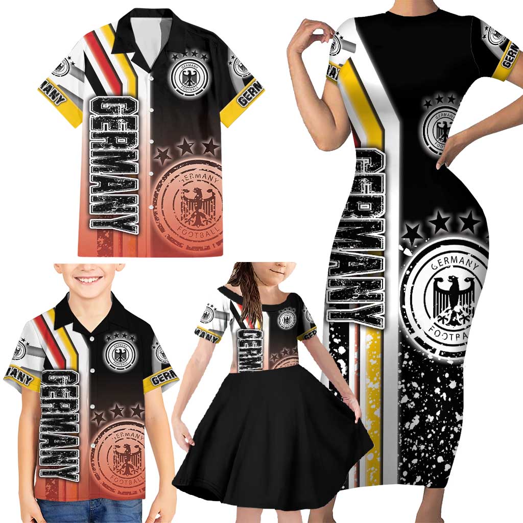 Germany Football Family Matching Short Sleeve Bodycon Dress and Hawaiian Shirt Die Mannschaft Soccer - Road To Champion - Wonder Print Shop