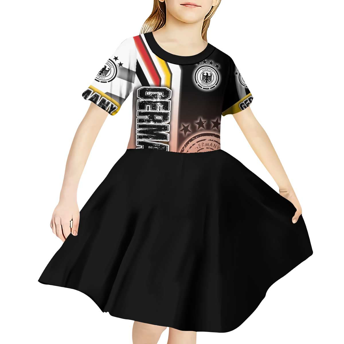 Germany Football Kid Short Sleeve Dress Die Mannschaft Soccer - Road To Champion - Wonder Print Shop