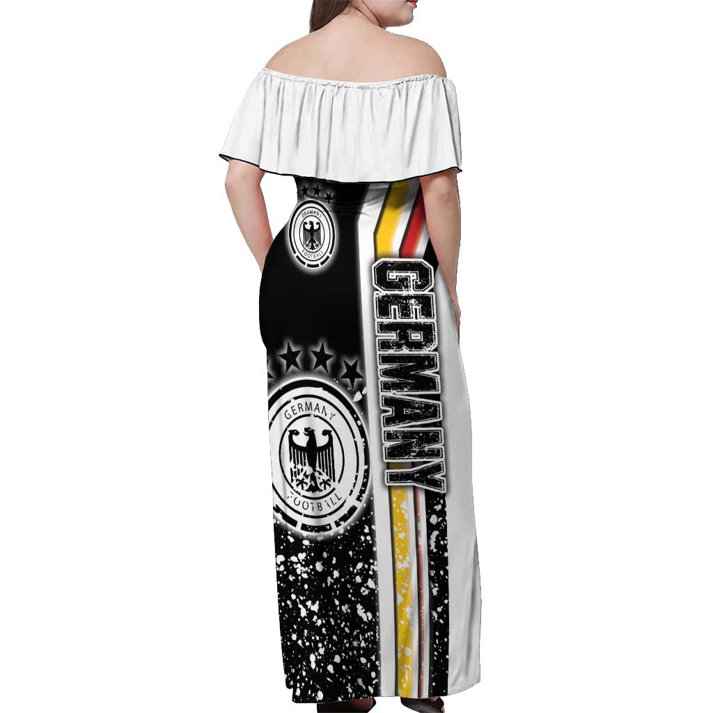 Germany Football Off Shoulder Maxi Dress Die Mannschaft Soccer - Road To Champion - Wonder Print Shop