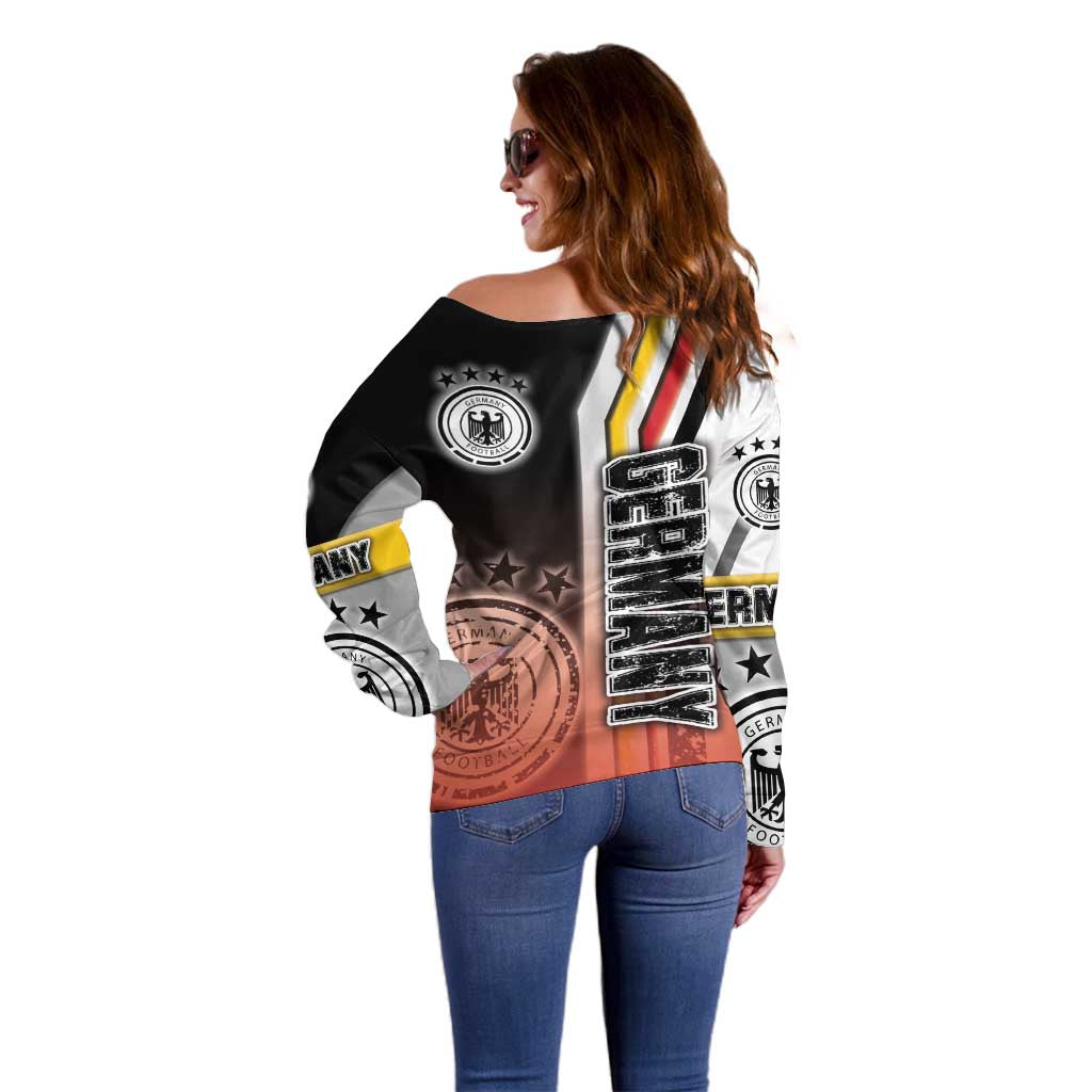 Germany Football Off Shoulder Sweater Die Mannschaft Soccer - Road To Champion - Wonder Print Shop