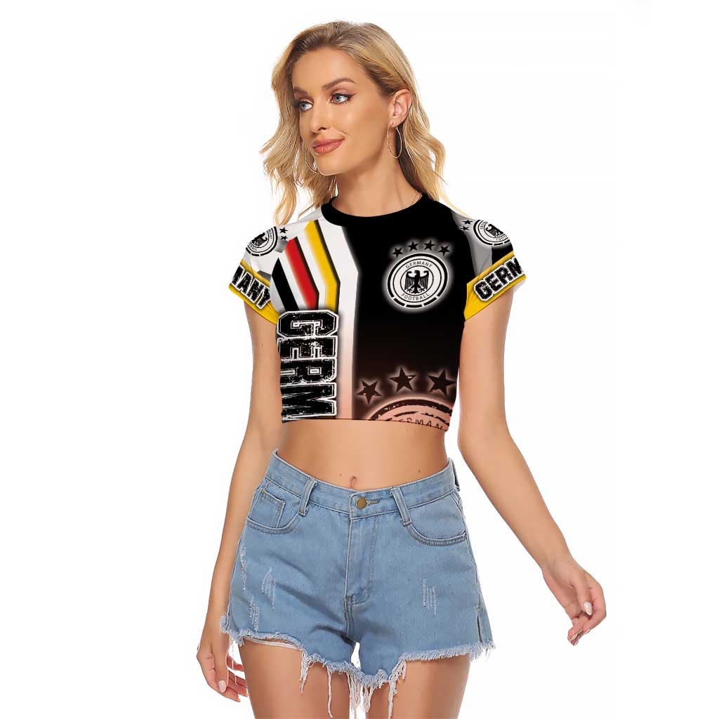 Germany Football Raglan Cropped T Shirt Die Mannschaft Soccer - Road To Champion - Wonder Print Shop