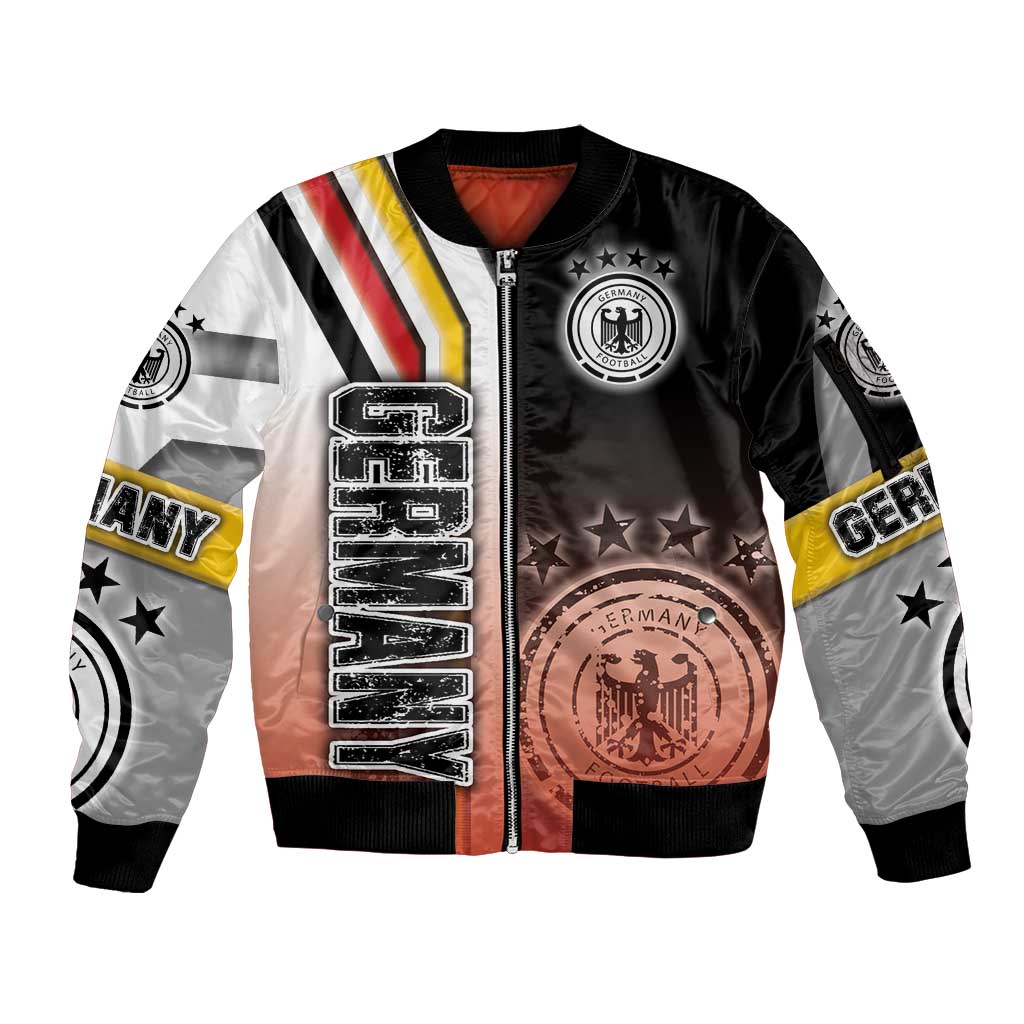 Germany Football Sleeve Zip Bomber Jacket Die Mannschaft Soccer - Road To Champion - Wonder Print Shop