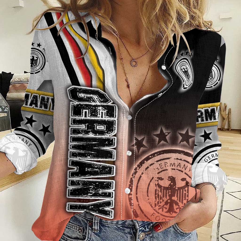 Germany Football Women Casual Shirt Die Mannschaft Soccer - Road To Champion - Wonder Print Shop