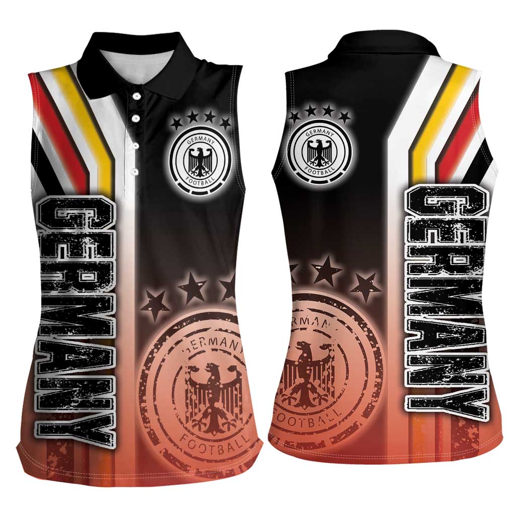 Germany Football Women Sleeveless Polo Shirt Die Mannschaft Soccer - Road To Champion - Wonder Print Shop