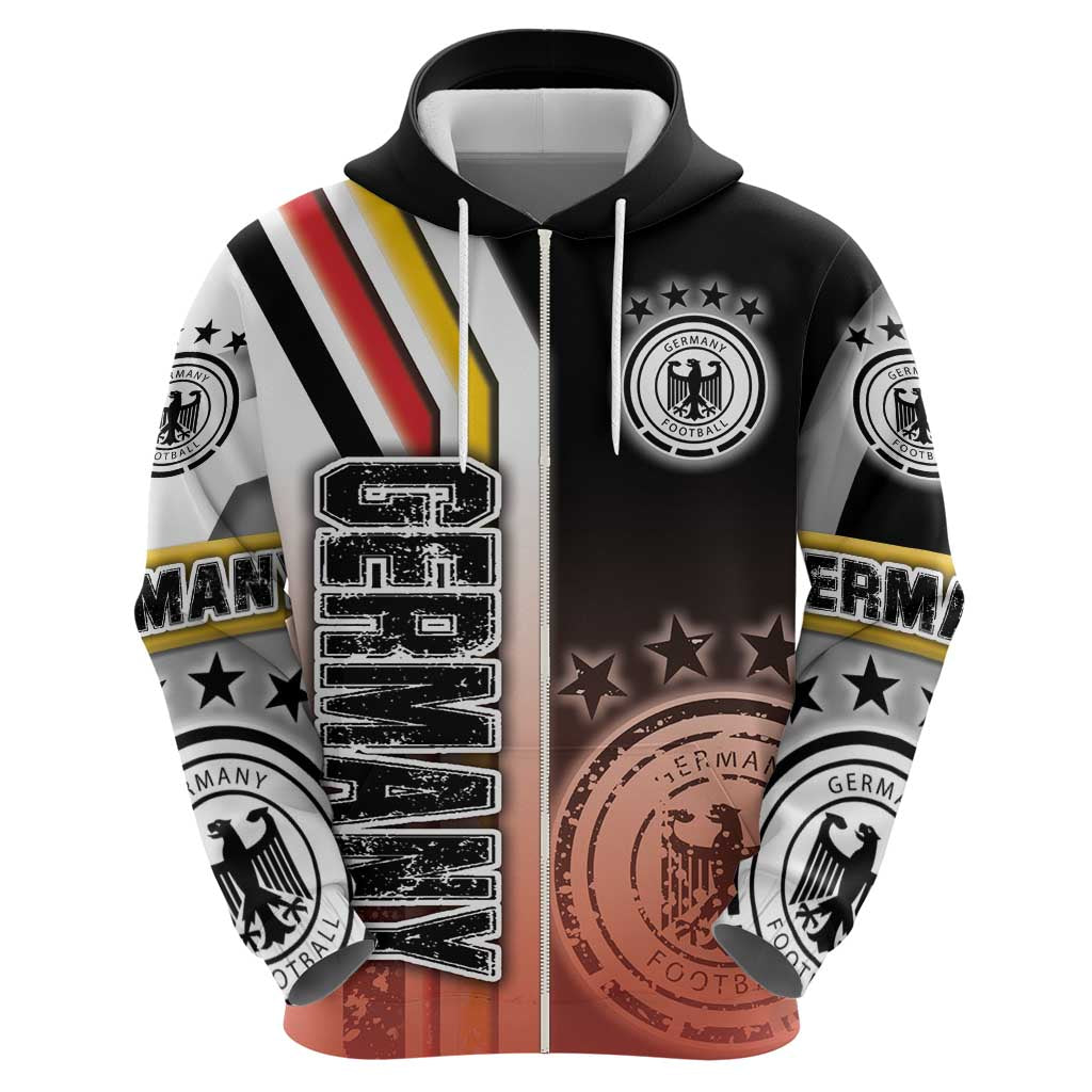 Germany Football Zip Hoodie Die Mannschaft Soccer - Road To Champion - Wonder Print Shop