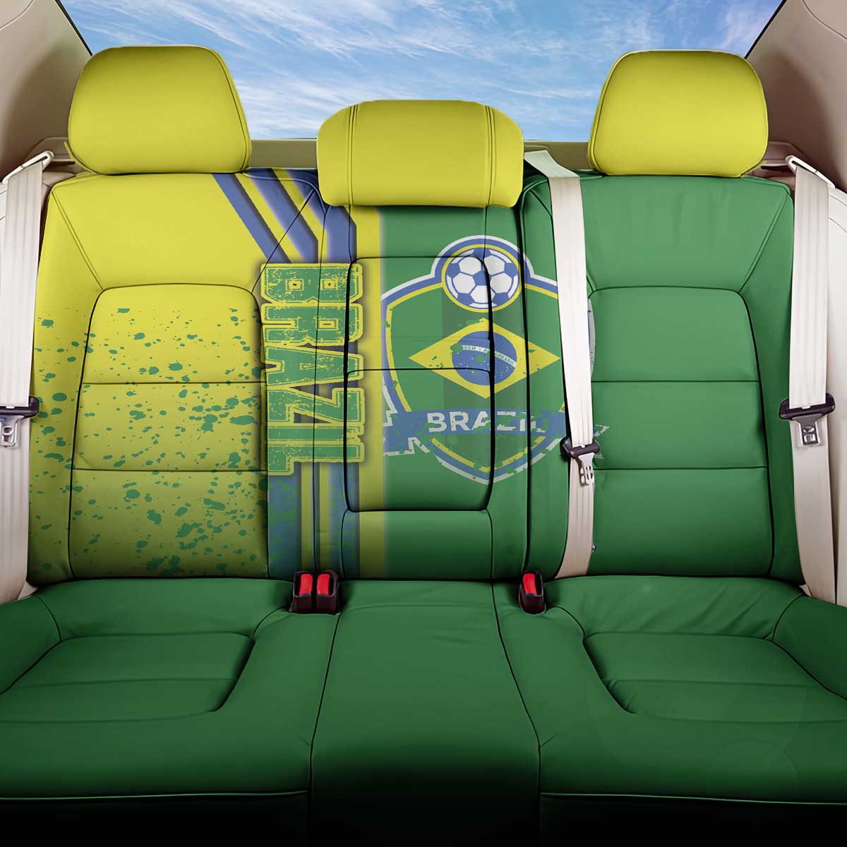 Brazil Football Back Car Seat Cover Selecao Soccer - Road To Champion