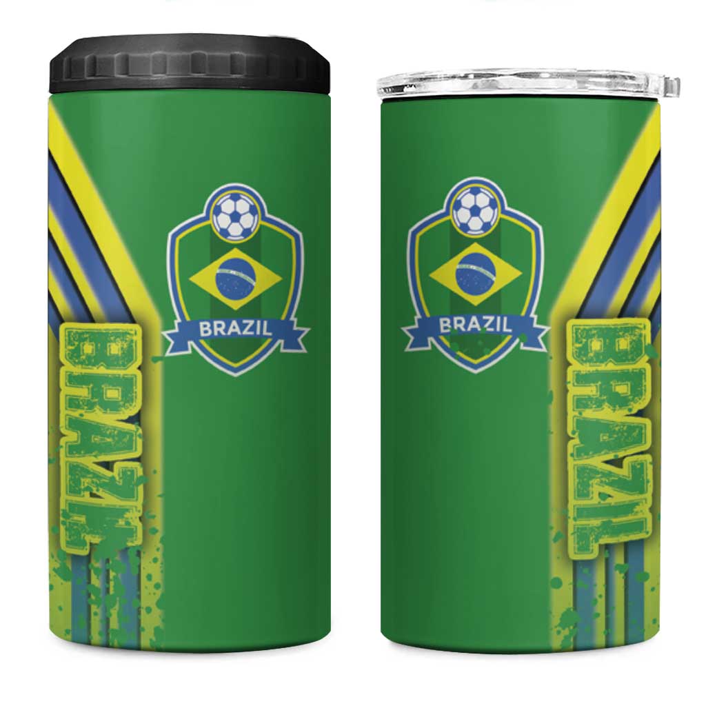 Brazil Football 4 in 1 Can Cooler Tumbler Selecao Soccer - Road To Champion
