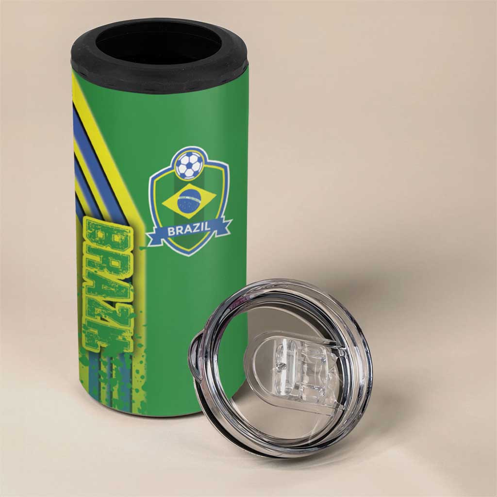 Brazil Football 4 in 1 Can Cooler Tumbler Selecao Soccer - Road To Champion