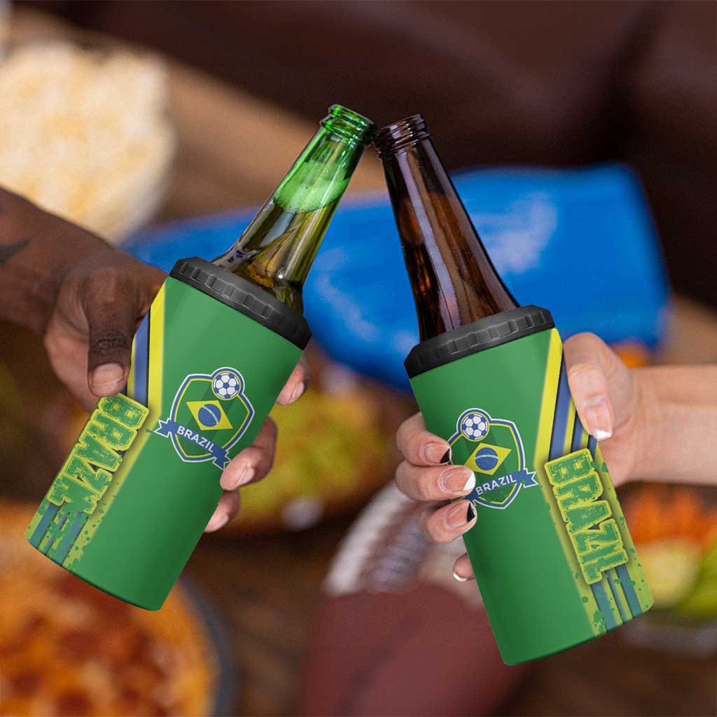 Brazil Football 4 in 1 Can Cooler Tumbler Selecao Soccer - Road To Champion