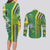 Brazil Football Couples Matching Long Sleeve Bodycon Dress and Long Sleeve Button Shirt Selecao Soccer - Road To Champion