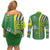 Brazil Football Couples Matching Off Shoulder Short Dress and Long Sleeve Button Shirt Selecao Soccer - Road To Champion