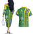 Brazil Football Couples Matching Off The Shoulder Long Sleeve Dress and Hawaiian Shirt Selecao Soccer - Road To Champion