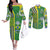 Brazil Football Couples Matching Off The Shoulder Long Sleeve Dress and Long Sleeve Button Shirt Selecao Soccer - Road To Champion
