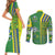 Brazil Football Couples Matching Short Sleeve Bodycon Dress and Long Sleeve Button Shirt Selecao Soccer - Road To Champion
