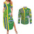 Brazil Football Couples Matching Summer Maxi Dress and Long Sleeve Button Shirt Selecao Soccer - Road To Champion