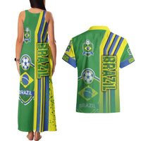 Brazil Football Couples Matching Tank Maxi Dress and Hawaiian Shirt Selecao Soccer - Road To Champion