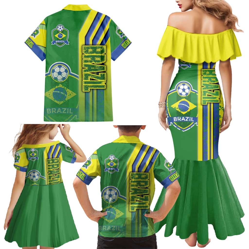 Brazil Football Family Matching Mermaid Dress and Hawaiian Shirt Selecao Soccer - Road To Champion - Wonder Print Shop