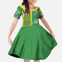 Brazil Football Family Matching Off The Shoulder Long Sleeve Dress and Hawaiian Shirt Selecao Soccer - Road To Champion