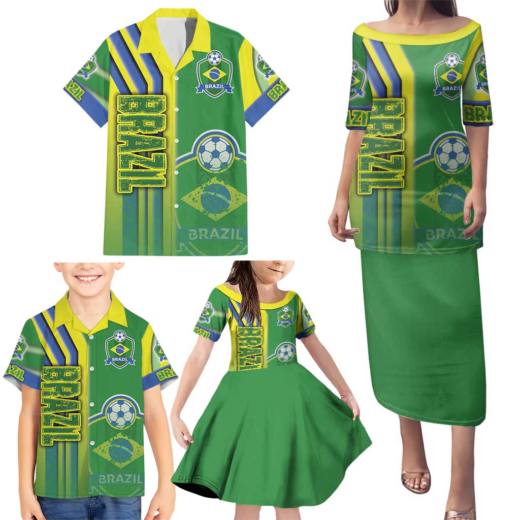 Brazil Football Family Matching Puletasi and Hawaiian Shirt Selecao Soccer - Road To Champion