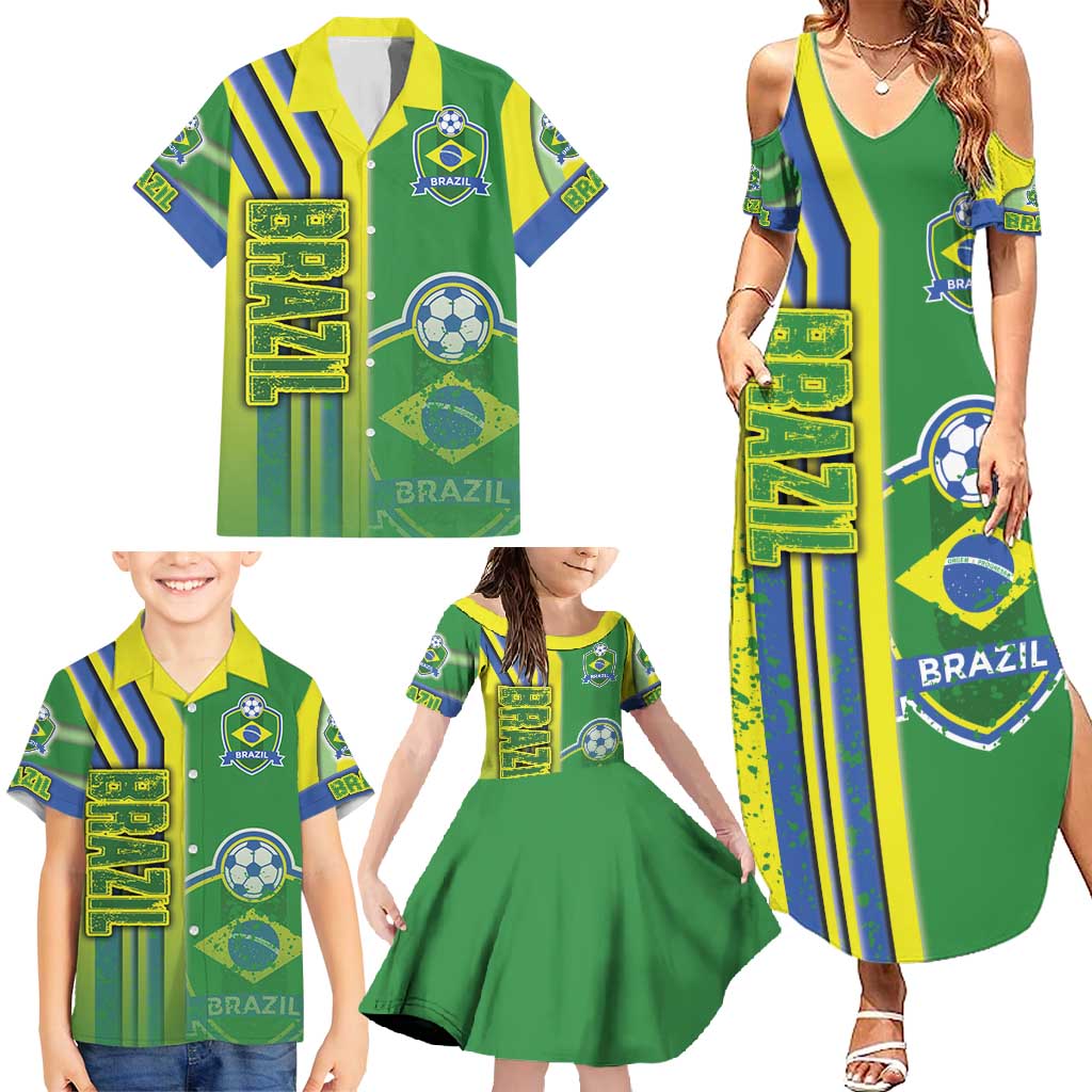Brazil Football Family Matching Summer Maxi Dress and Hawaiian Shirt Selecao Soccer - Road To Champion - Wonder Print Shop