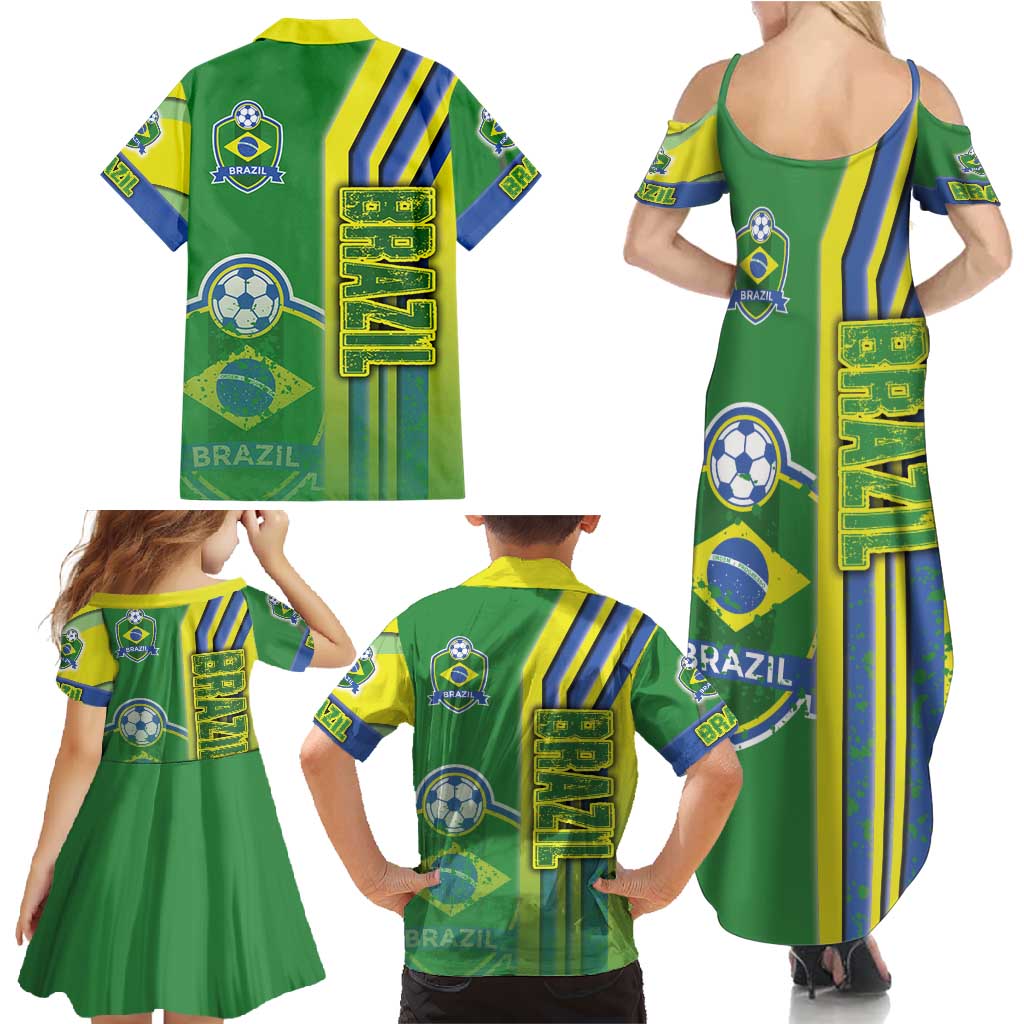Brazil Football Family Matching Summer Maxi Dress and Hawaiian Shirt Selecao Soccer - Road To Champion - Wonder Print Shop