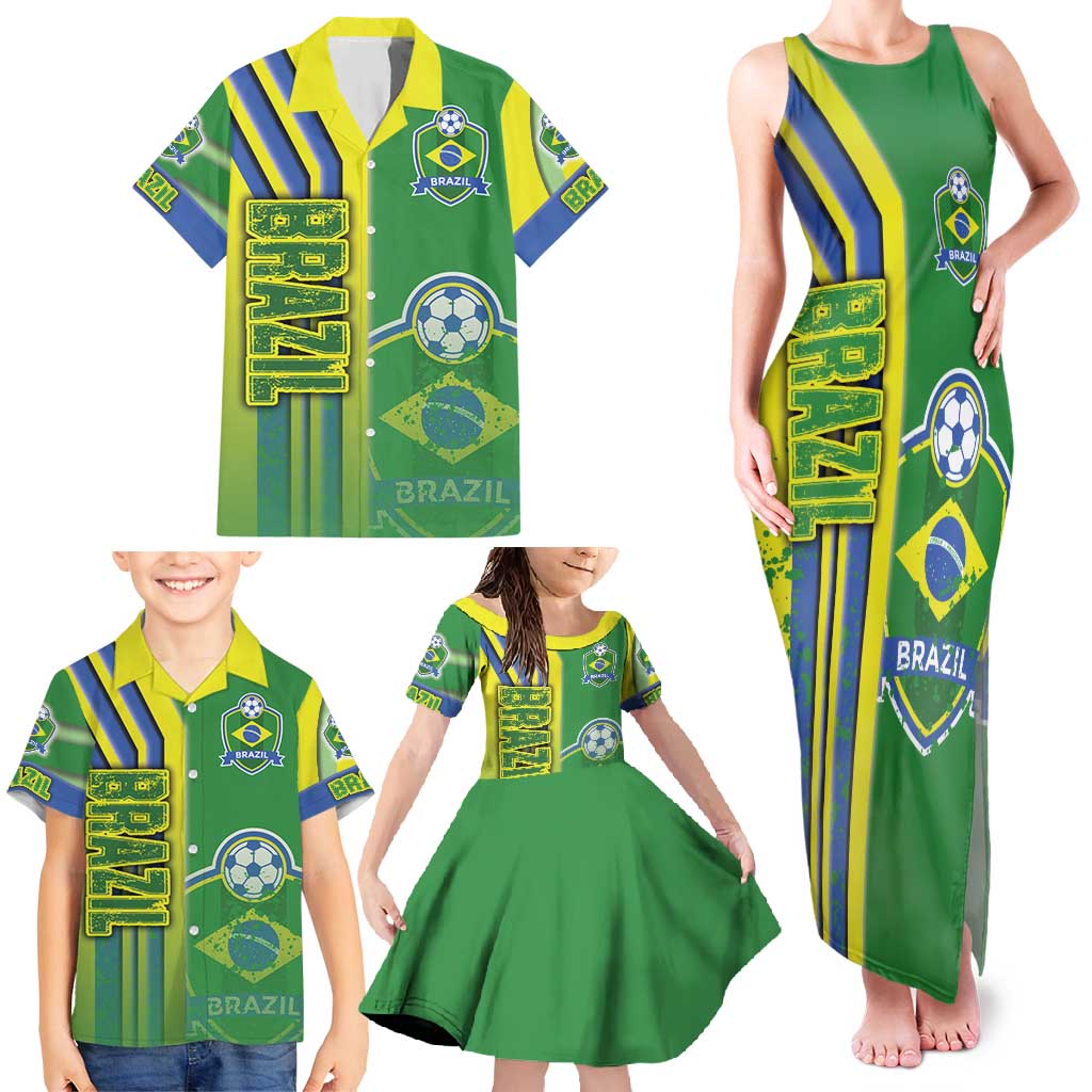 Brazil Football Family Matching Tank Maxi Dress and Hawaiian Shirt Selecao Soccer - Road To Champion - Wonder Print Shop