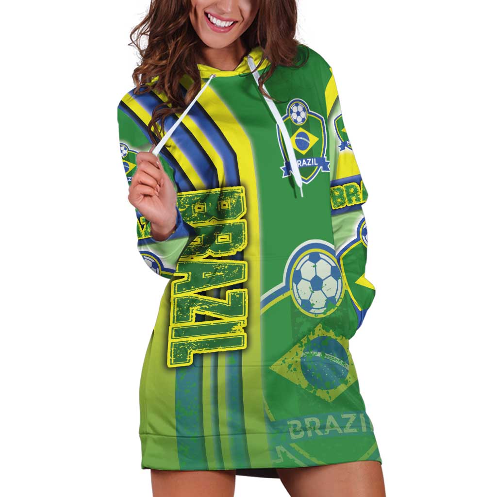 Brazil Football Hoodie Dress Selecao Soccer - Road To Champion - Wonder Print Shop