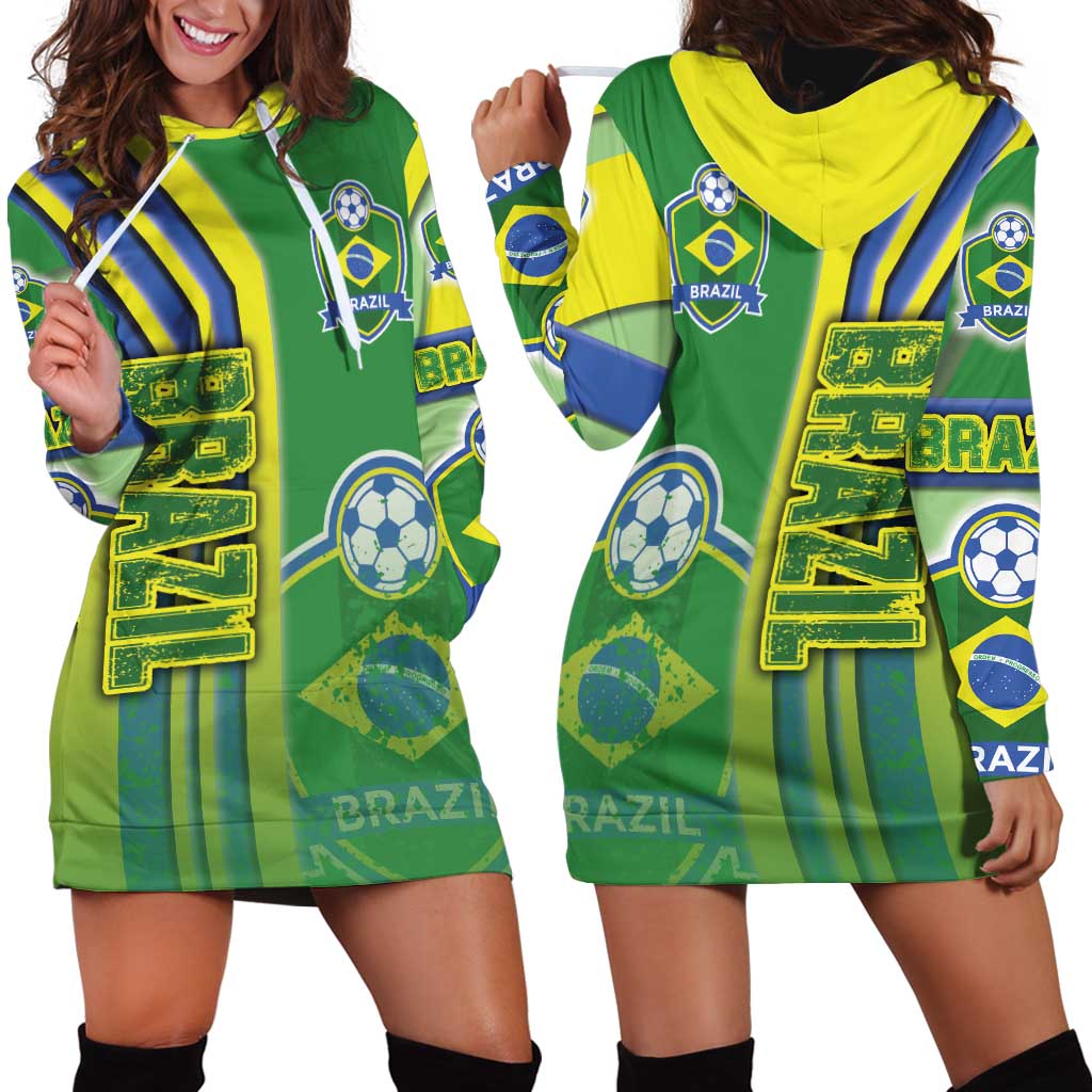 Brazil Football Hoodie Dress Selecao Soccer - Road To Champion - Wonder Print Shop