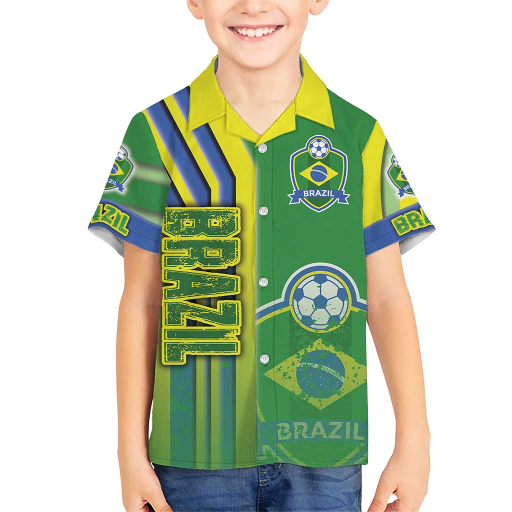 Brazil Football Kid Hawaiian Shirt Selecao Soccer - Road To Champion - Wonder Print Shop