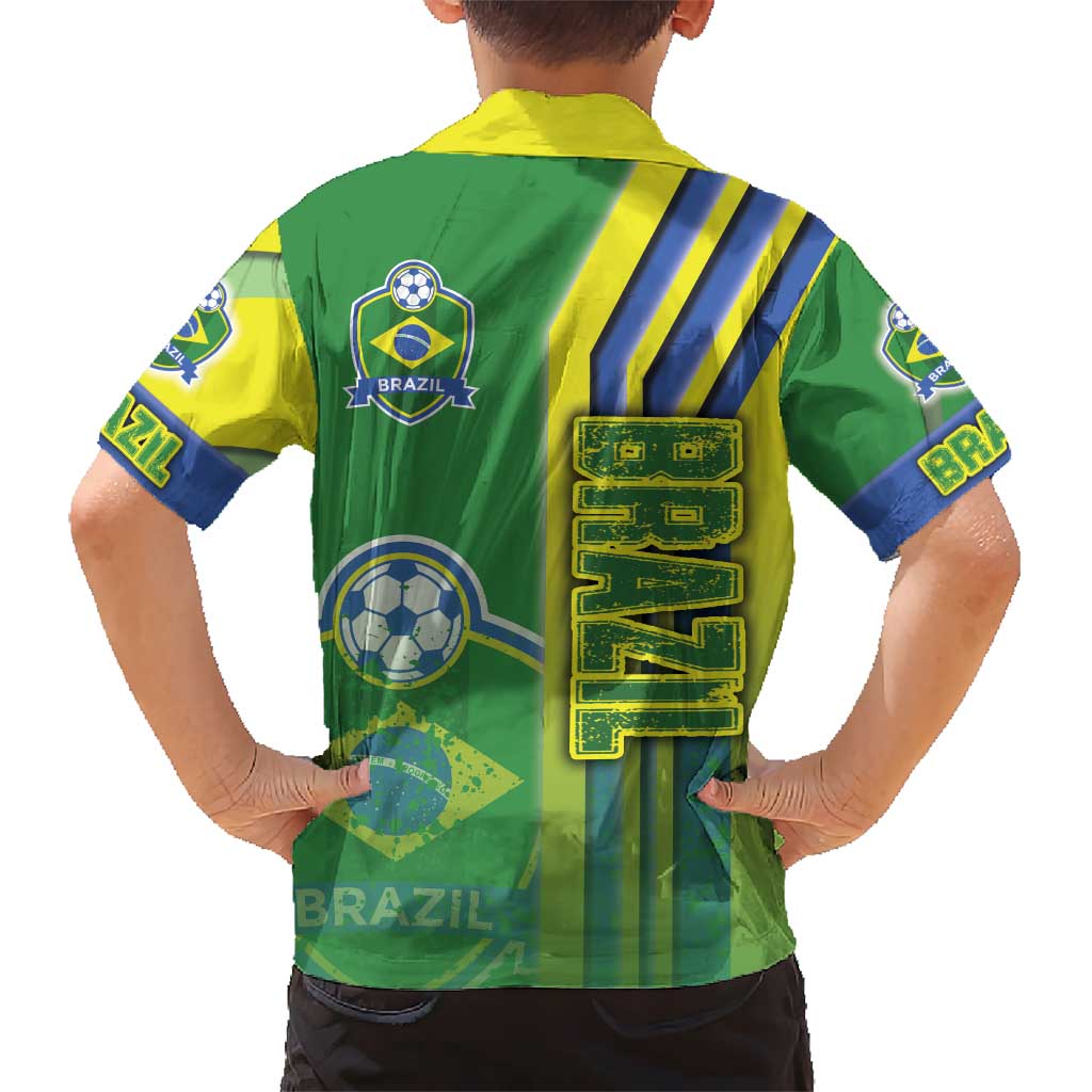 Brazil Football Kid Hawaiian Shirt Selecao Soccer - Road To Champion - Wonder Print Shop