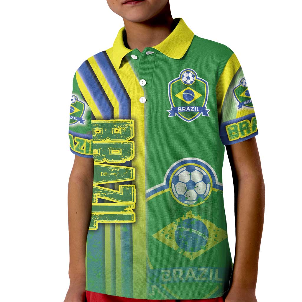 Brazil Football Kid Polo Shirt Selecao Soccer - Road To Champion - Wonder Print Shop