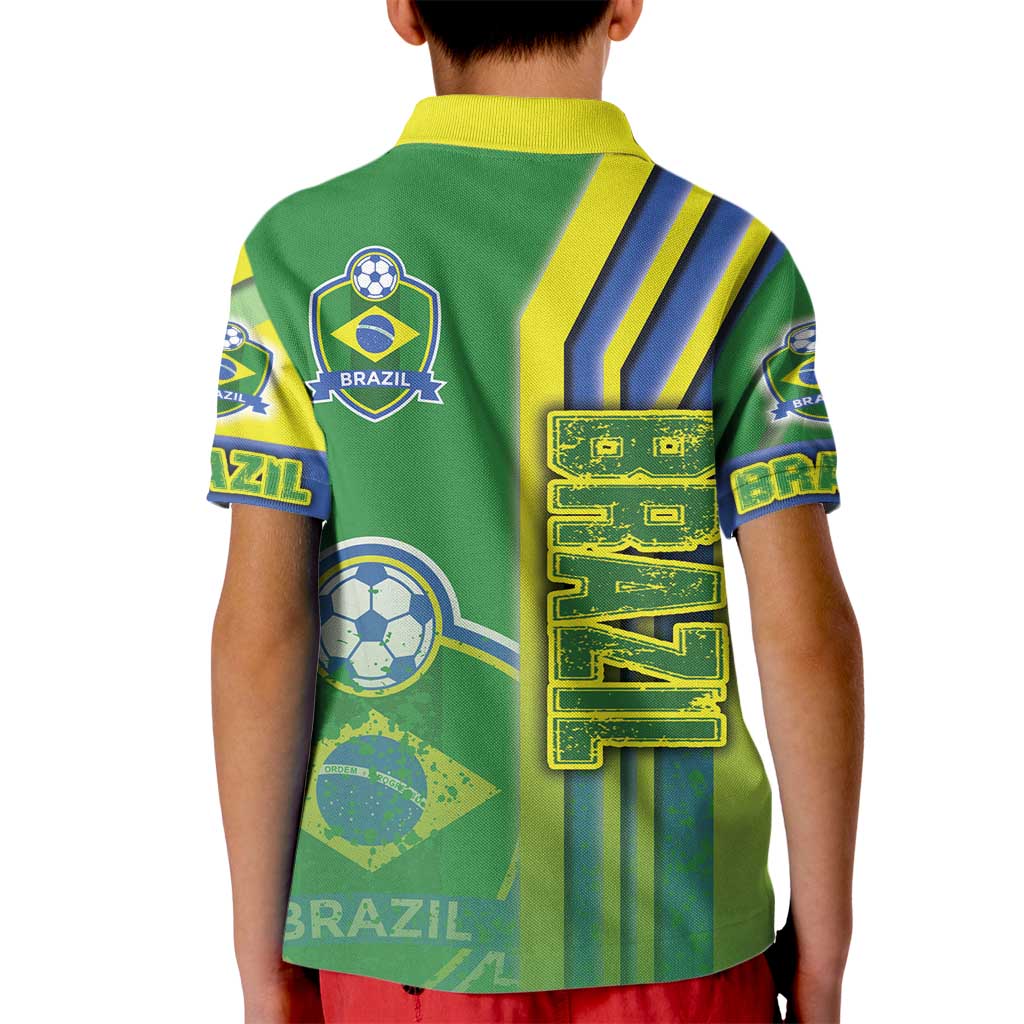Brazil Football Kid Polo Shirt Selecao Soccer - Road To Champion - Wonder Print Shop