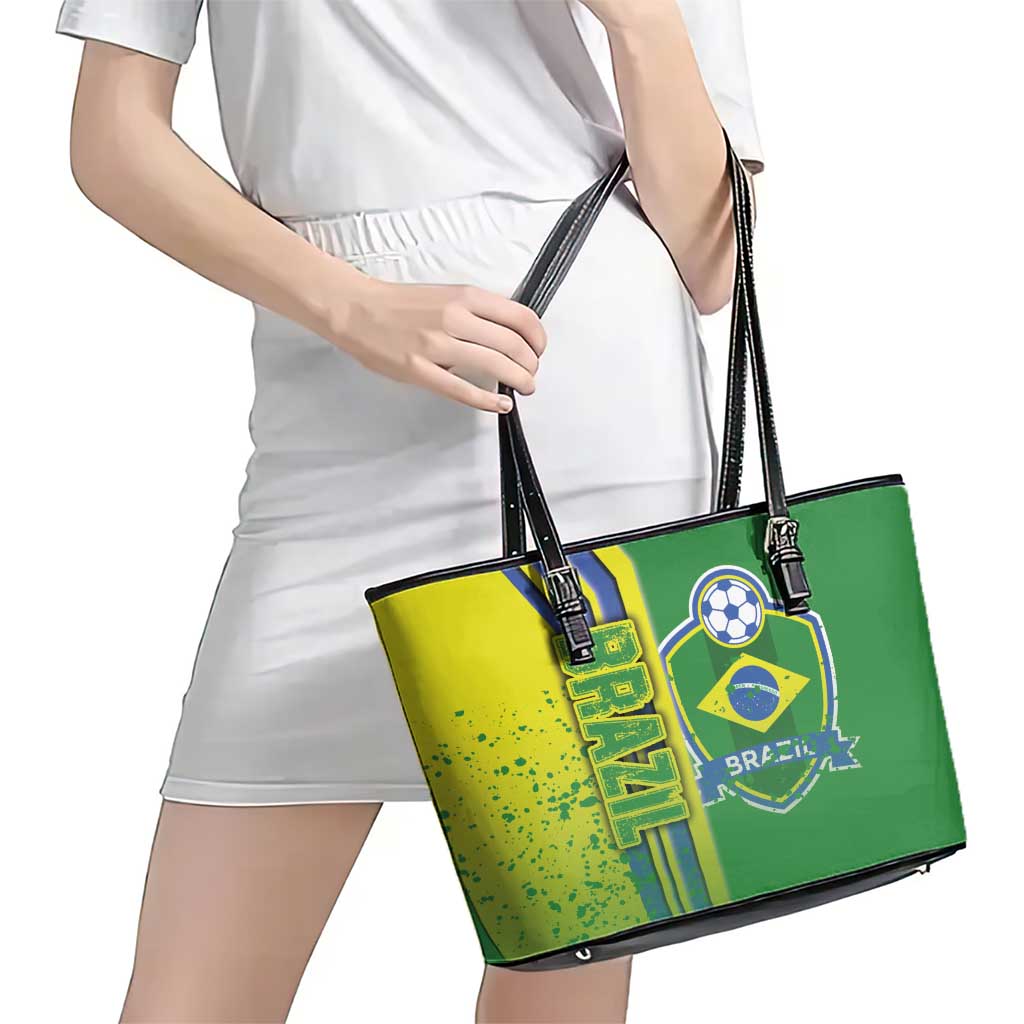 Brazil Football Leather Tote Bag Selecao Soccer - Road To Champion