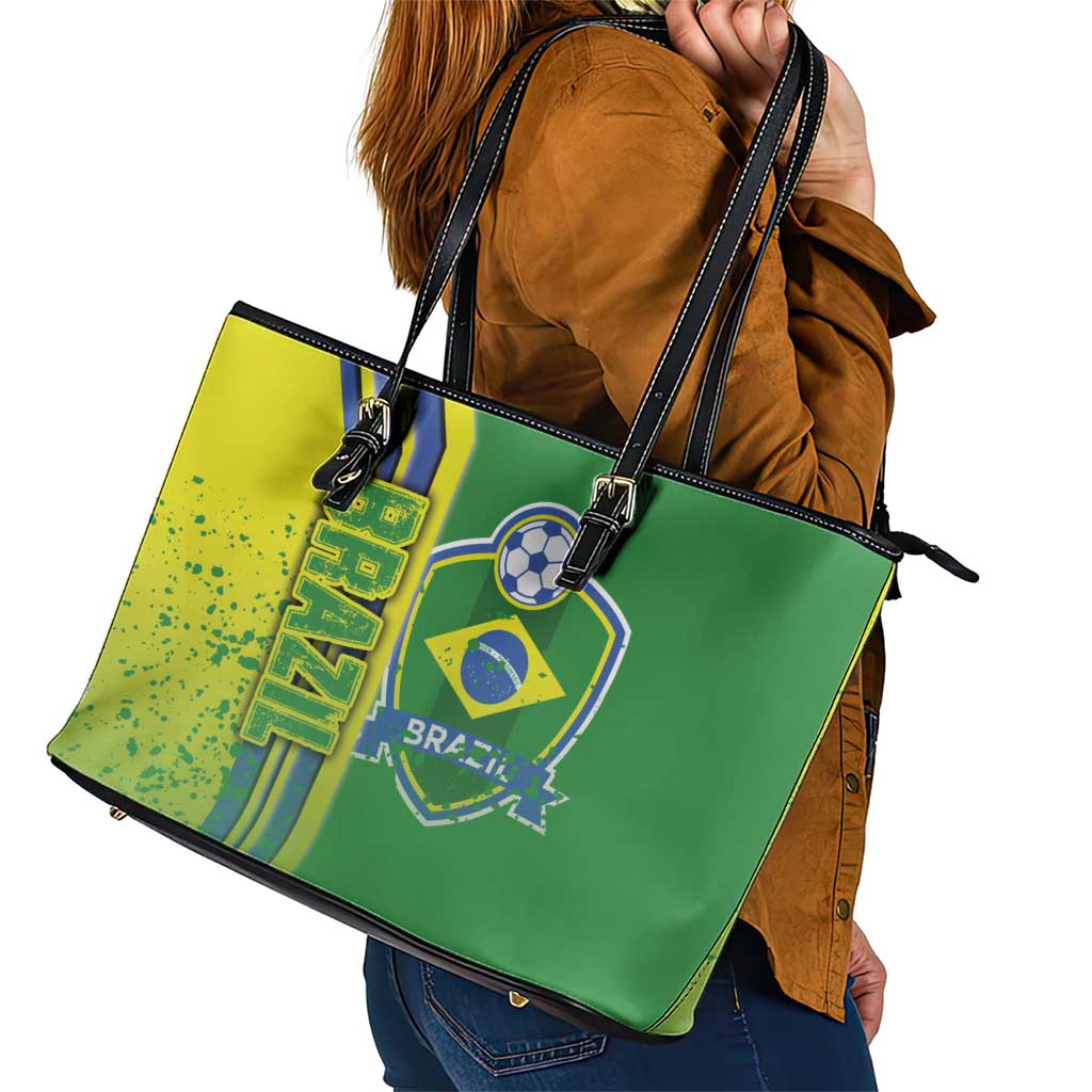 Brazil Football Leather Tote Bag Selecao Soccer - Road To Champion